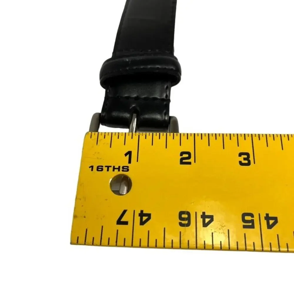 Belt Men's 34 Black Genuine Leather With Inside Zipper Pocket Unbranded